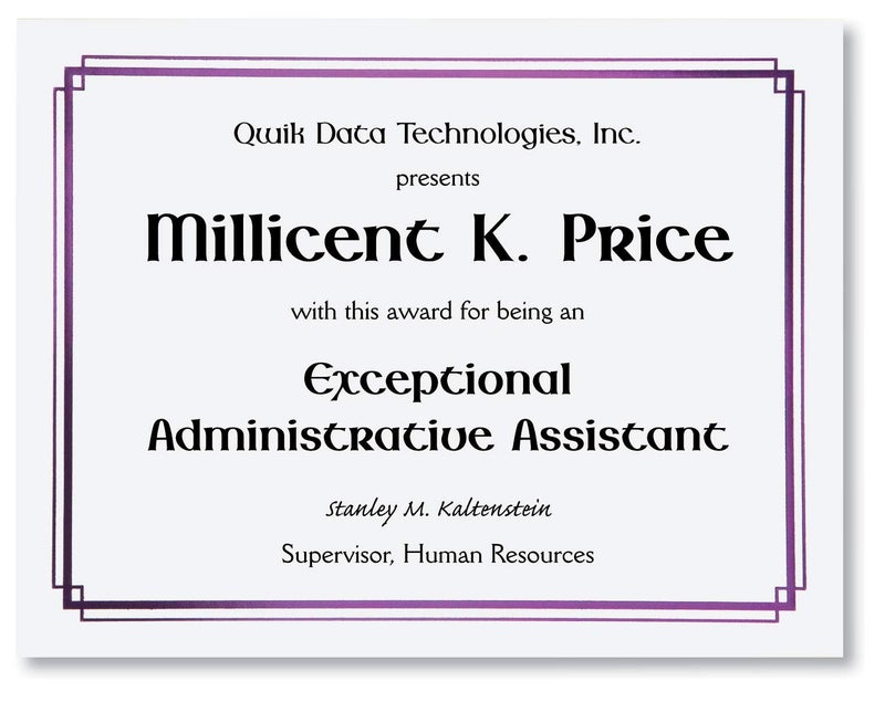 PaperDirect Foil Elegance Specialty Certificates, 50 Sheets of 38lb White Paper, 8Â½" x 11", Double Purple Foil Border, Perfect for Awards, Students, Employees, Volunteers, Course Completion, Diplomas - Image 2